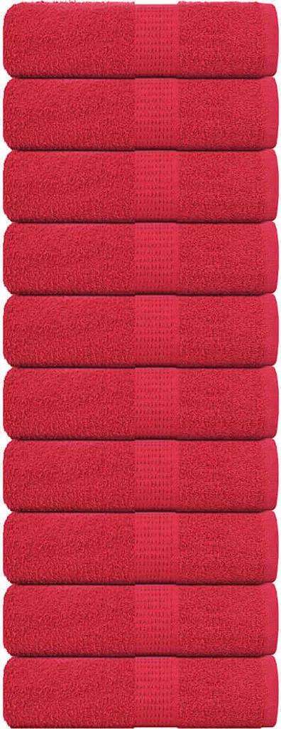 Asciugamani 100% Cotone Best Möbel 10 Pezzi - Set Cloris Rosso 30x30 cm