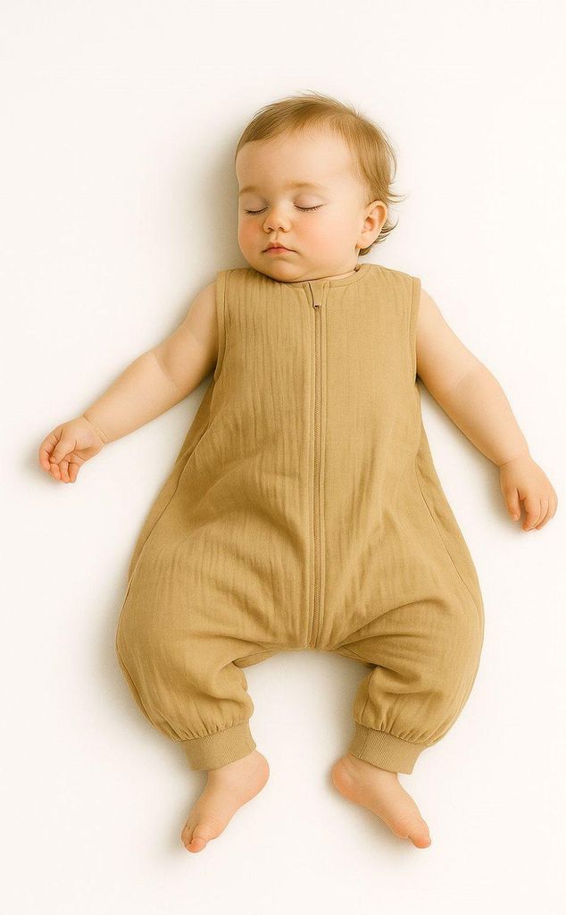 Musselin-Babyschlafsack mit Beinen – Sommerschlafsack – atmungsaktive und leichte Baumwolle