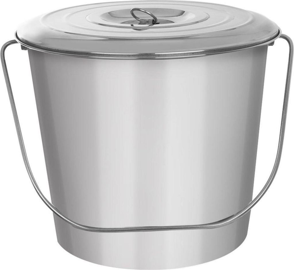 Orion | Lebensmittel Eimer - Silber - 12 Liter - 27 X 30 Cm - Edelstahl - Mit Deckel
