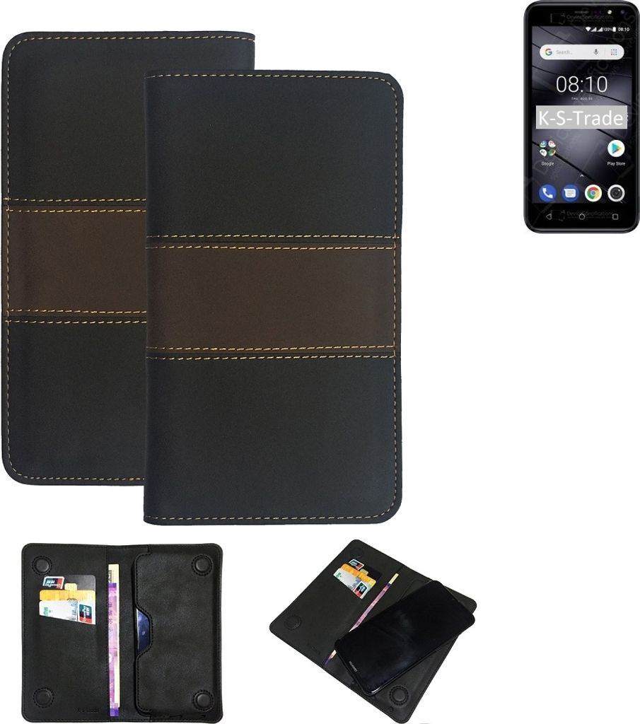 K-S-Trade Handy Hülle kompatibel mit Gigaset GS80 Schutz Hülle Walletcase Bookstyle Tasche Schutz Case Handytasche Wallet Cover Kunstleder Snapcase