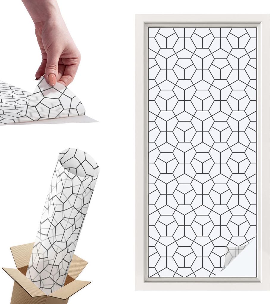Buntglasfolie für Fenster – 116x50 cm – Stained-Glass-Fensterfolie, dekorativ & blickdicht – Selbstklebende Glasdekorfolie im Buntglas-Desig...