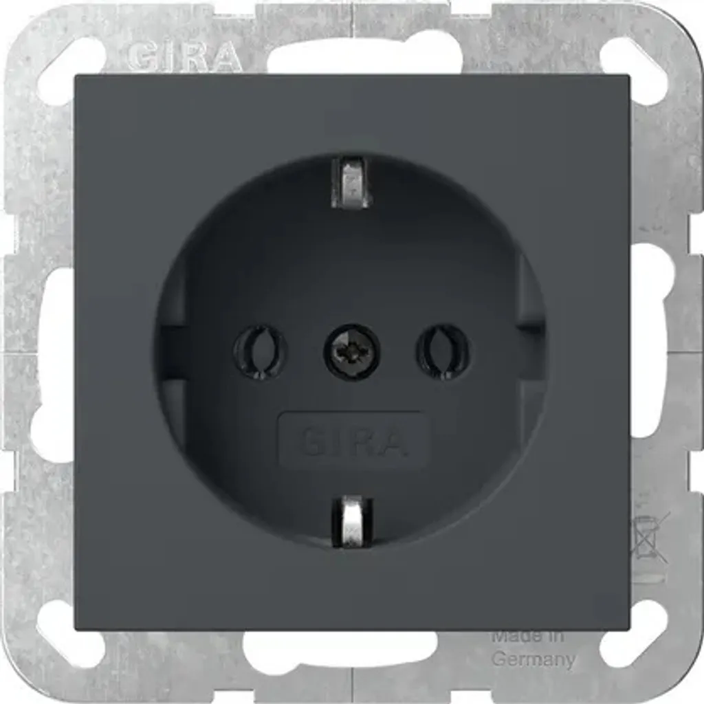 Douille SRK 418028 anthracite : sécurité et contact de protection 16A