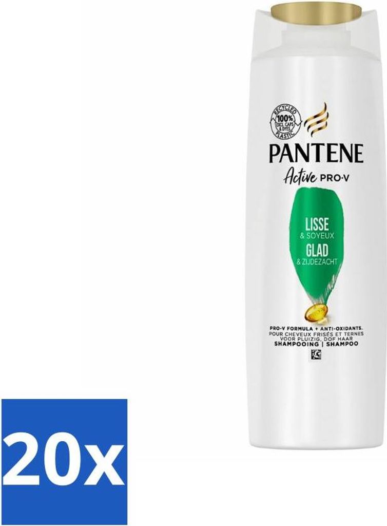 Pantene – Shampoo – Glatt & Seidig – Nährt und stärkt – Für krauses Haar – 225 ml - Vorteilspack - 20 Stücke