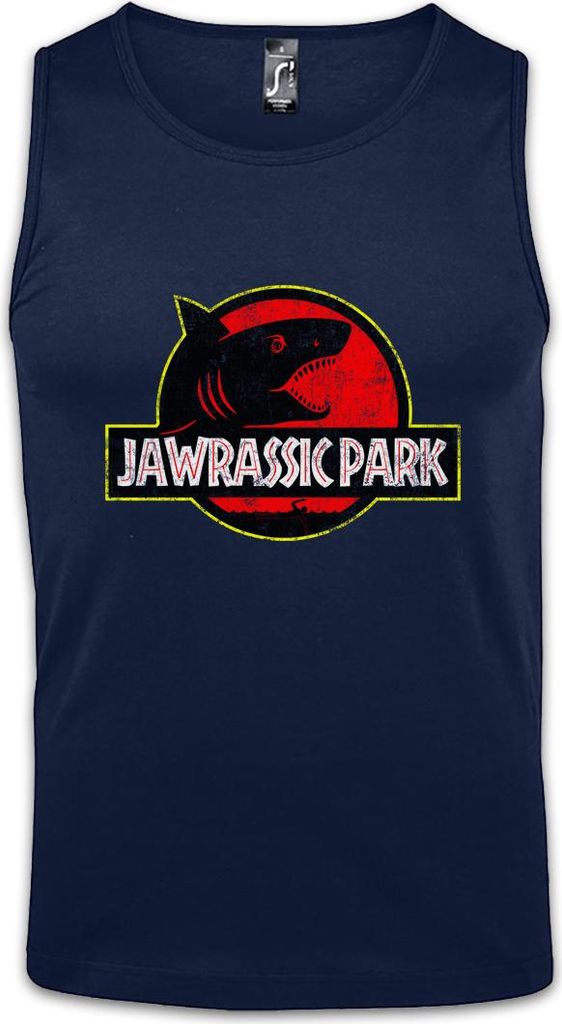 Urban Backwoods Jawrassic Park, Ärmelloses T-Shirt, Farbe: Navy, Größe: M