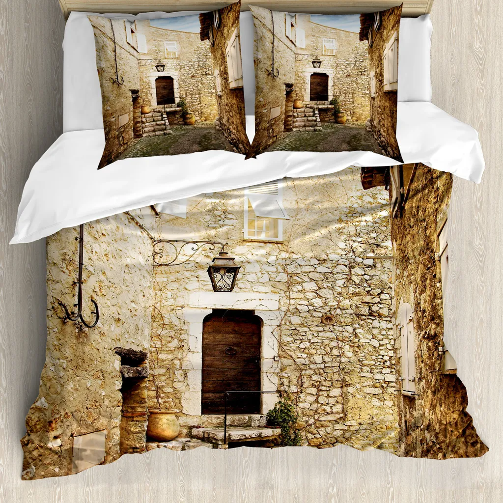 Copripiumino Rustico Crema ABAKUHAUS Matrimoniale Cobble Street