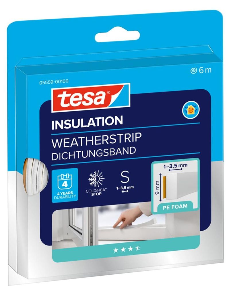 tesa Insulation Schaumstoffdichtung Standard 6 m, weiß Produktbild 