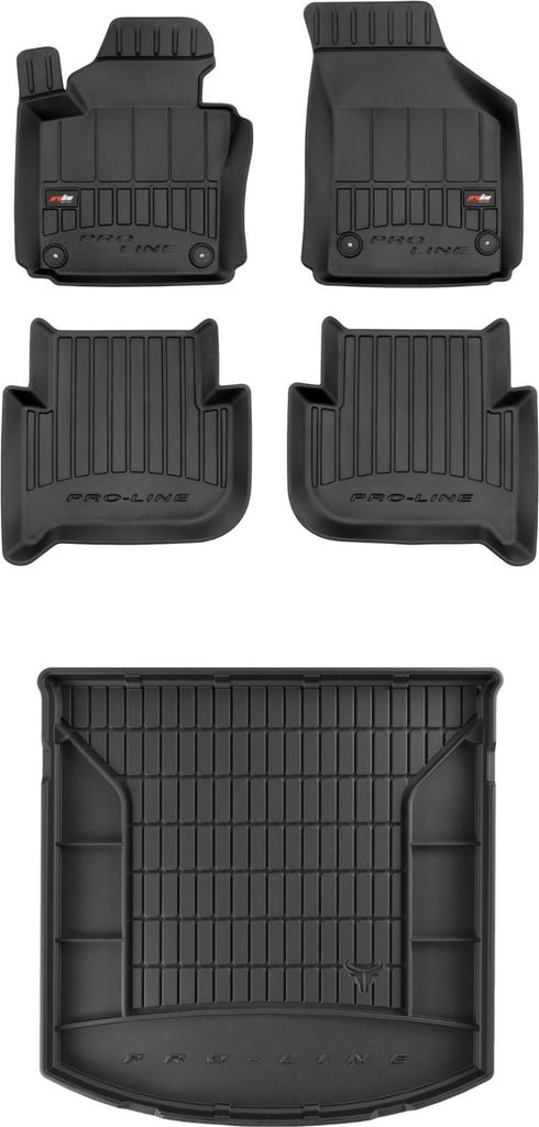 FROGUM Gummimatten Auto Fußmatten + Kofferraummatte für VW Touran I 2003-2010