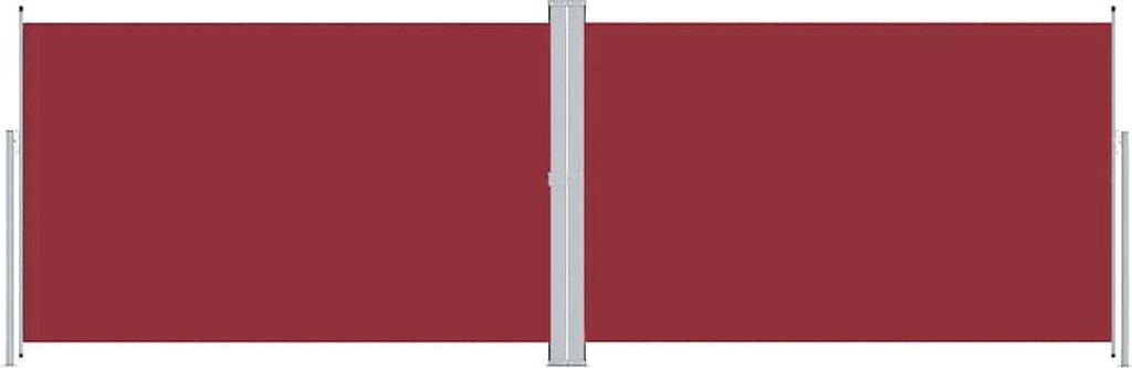 vidaXL Seitenmarkise Ausziehbar Rot 200x600 cm