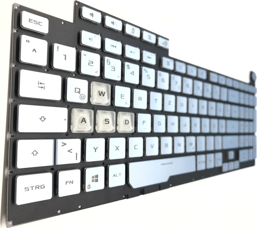 DEUTSCHE - Silber Tastatur Keyboard Beleuchtung kompatibel für Asus ROG Strix G731GT