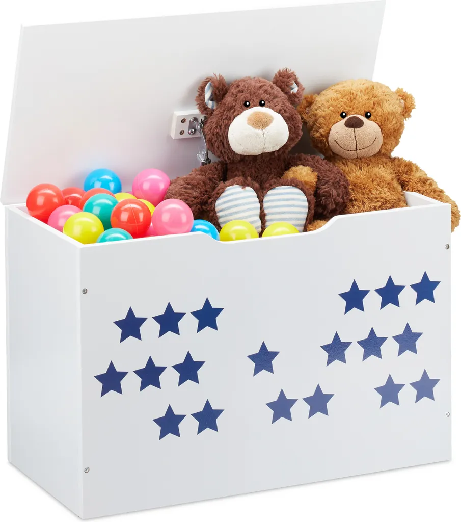 Rangement jouets blanc pour chambre enfant - Banc de stockage pratique