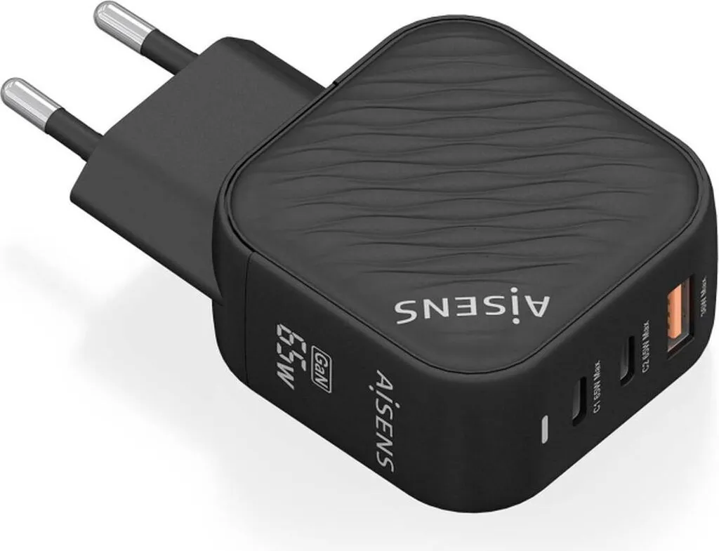 Recensione Alimentatore GaN Aisens 65W ASCH-65W3P027-BK 2xUSB-C