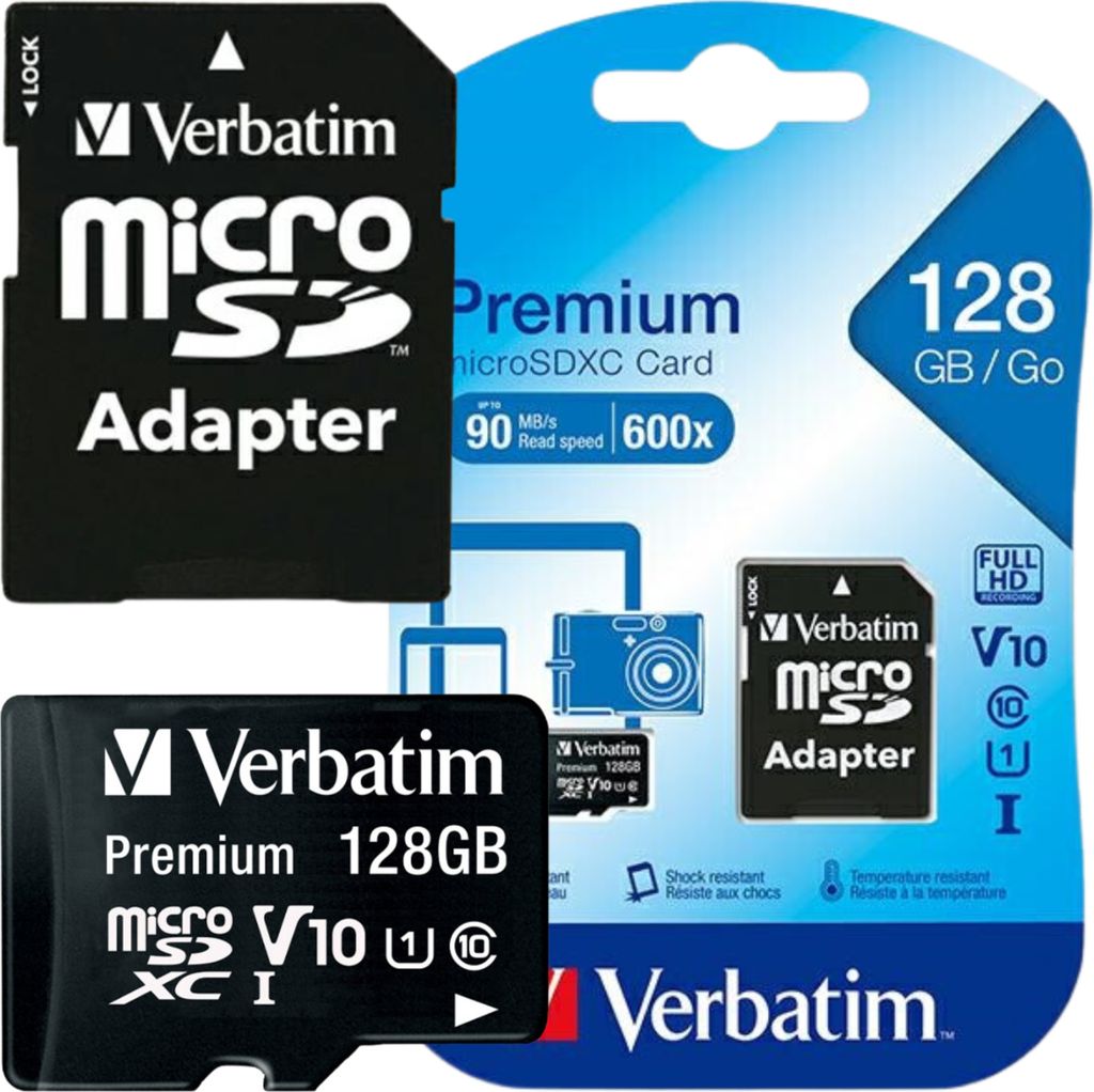 Verbatim Premium, 128 GB, MicroSDXC, Klasa 10, UHS-I, 90 Zdjęcie produktu 