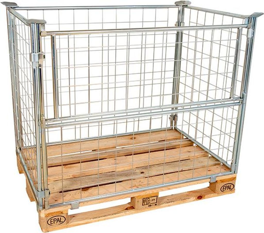 Gitteraufsatzrahmen verzinkt, Nutzhöhe 1.200 mm, 100 x 100 Drahtmaschung, 800 x 1.200 x 1.200 mm, 800 kg