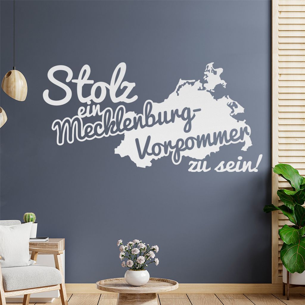 Mecklenburg-Vorpommer Stolz Wandtattoo Wandaufkleber Wall Sticker - Dekoration, Küche, Wohnzimmer, Schlafzimmer, Badezimmer