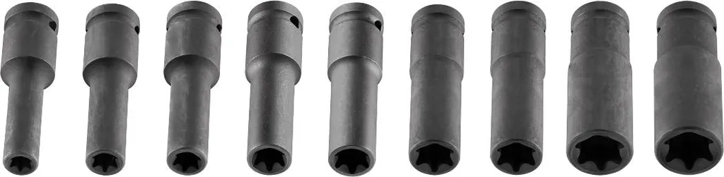 Douilles à chocs 1/2 pour mécanique auto NEO TOOLS E10-E24 CrMo 9 pcs