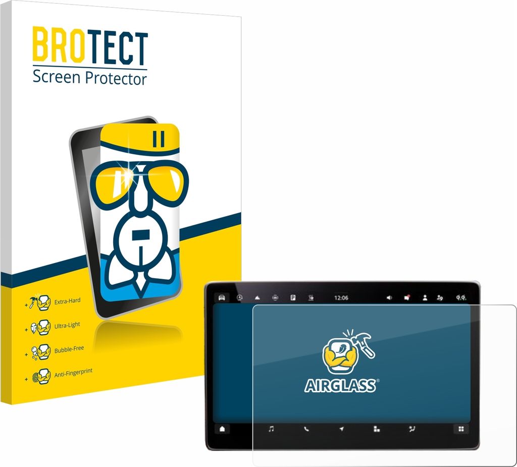 BROTECT Schutzglas für Skoda Kodiaq Sportline 13" Infotainmentdisplay 2024 Schutzfolie Panzer Folie Glas Display Schutz klar
