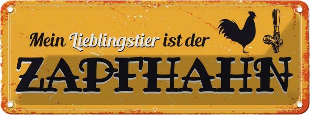 vianmo Blechschild 10x27 cm Mein Lieblingstier ist der Zapfhahn Spruch Zitat