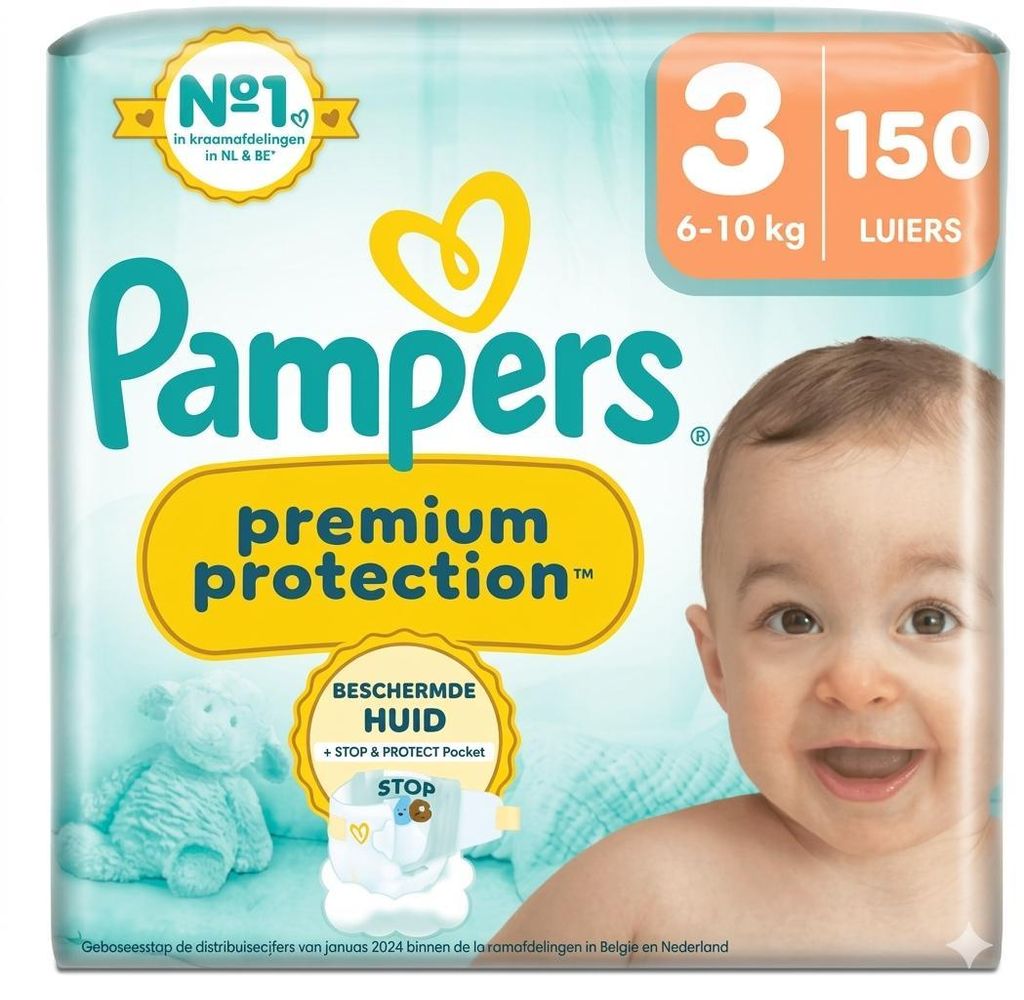 Pampers Premium Protection Größe 3 - 150 Windeln (5x30) Produktbild 