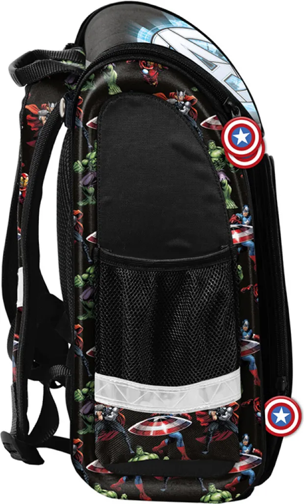 Zaino Marvel Avengers Chibi – Running PLUS Nero, 32L – Con Porta USB, Tasca Imbottita Per PC E Tasche Laterali, Impermeabile, Per Scuola E Viaggi
