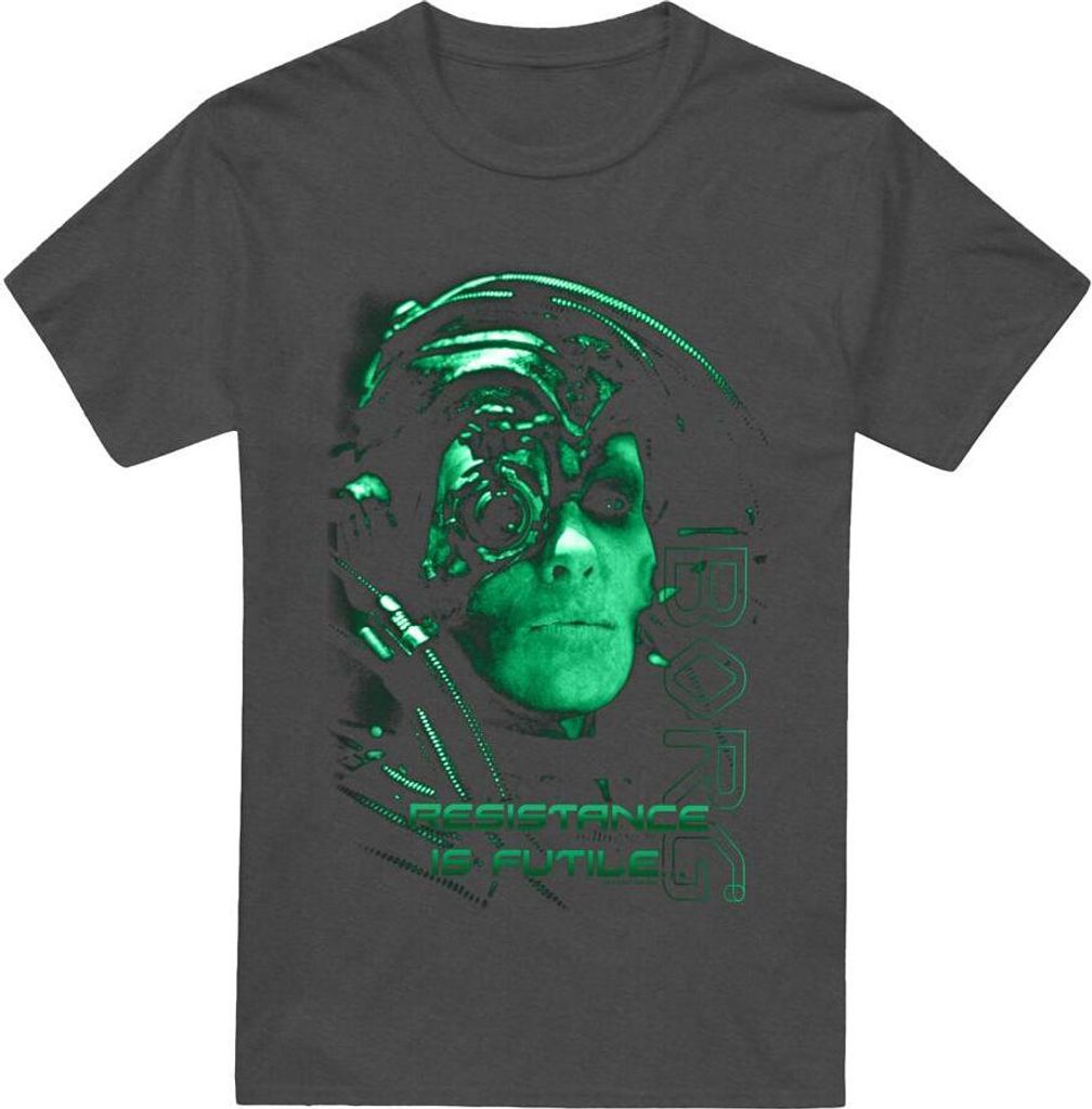 Star Trek - "Resistance is Futile" T-Shirt für Herren/Damen Uni TV18121 (S) (Holzkohle)