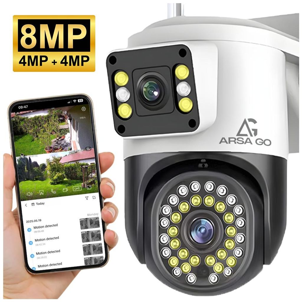 Überwachungskamera Außen WLAN 2 Objektive QHD PTZ 4x Zoom Produktbild 