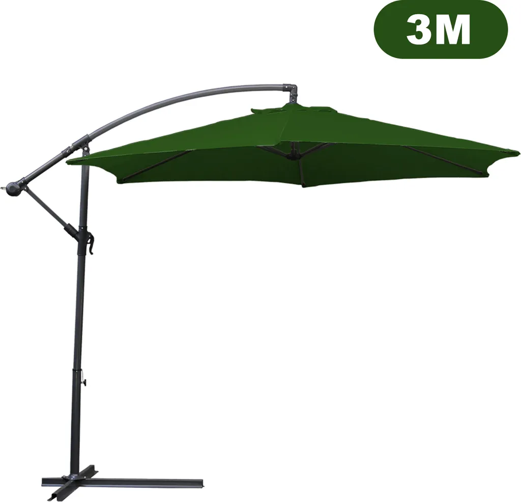 Offerta Ombrellone Giardino Jiubiaz 300cm - Verde Sbalzo Prezzo Shock