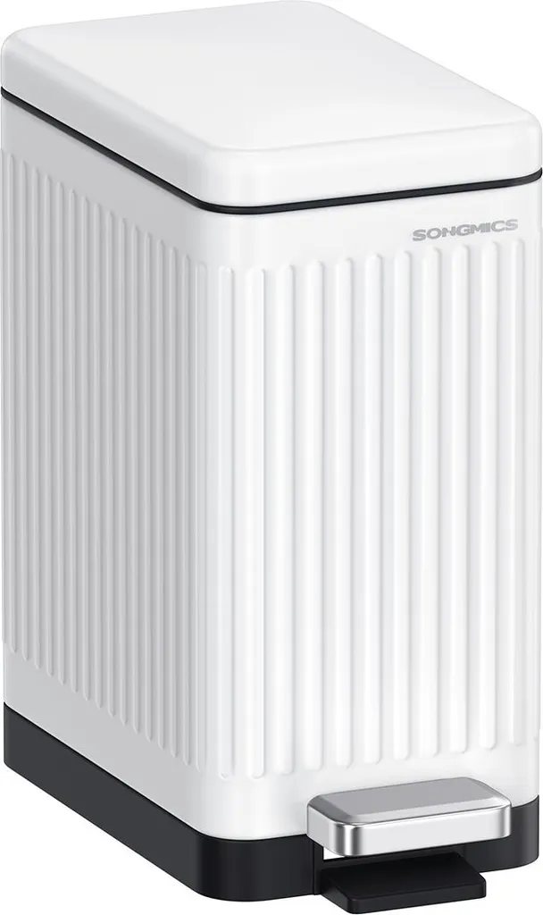 Poubelle à pédale 10 litres avec couvercle silencieux blanc nuage