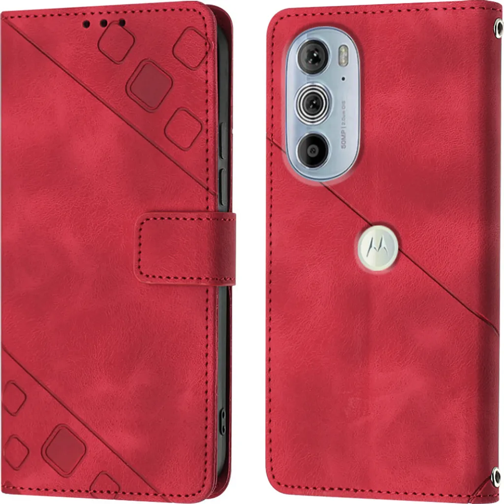 Regalo Ideale: Custodia Rossa Motorola Edge 30 Pro - Pelle Goffrata