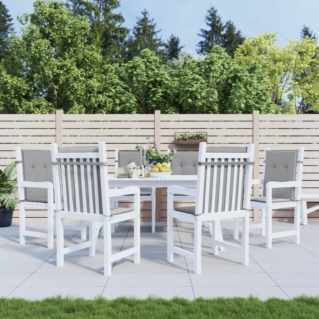 The Living Store Cuscini per sedie da giardino con schienale basso 6 pezzi. Tessuto Oxford grigio