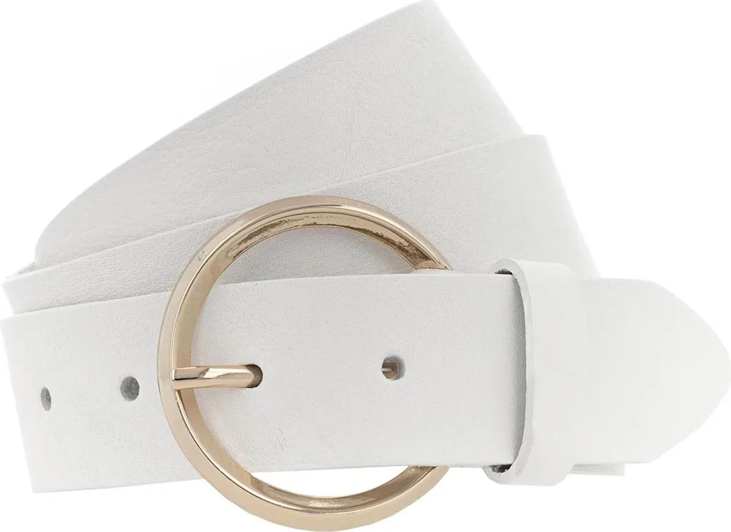 Vanzetti Belt W80 White - Cintura in Pelle Bianca 35mm per Jeans