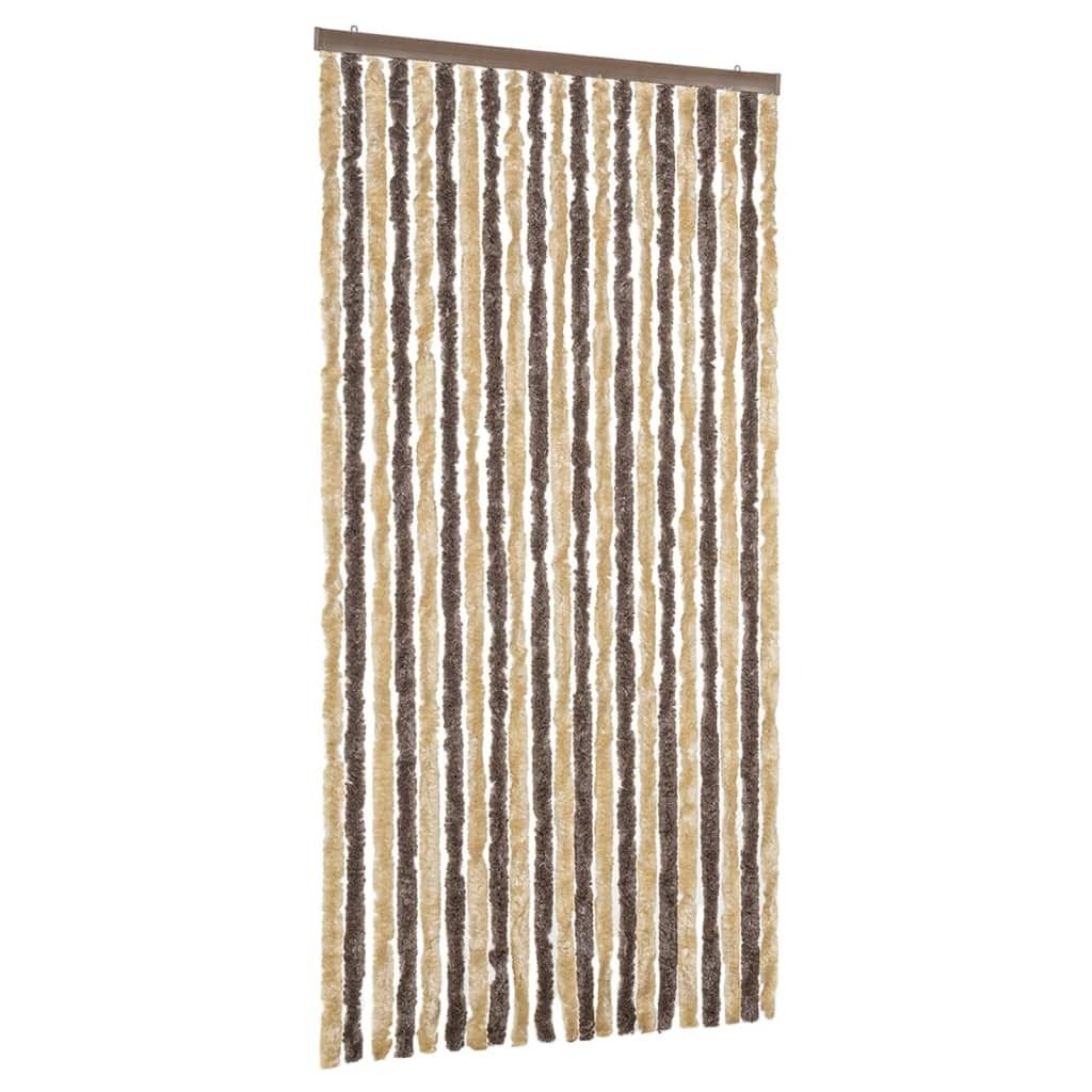 vidaXL Fliegenvorhang Dunkelbraun und Beige 90x220 cm Chenille