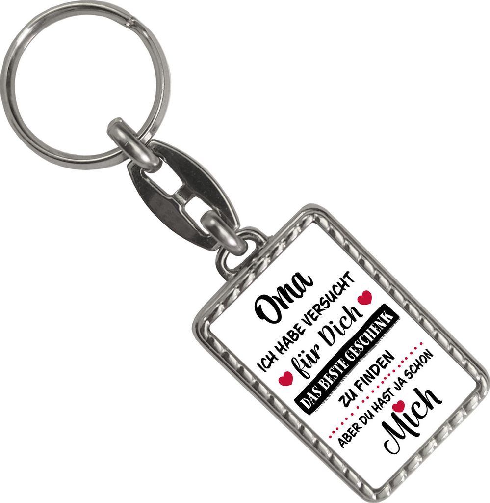 Oma - das beste Geschenk für dich bin ich Schlüsselanhänger mit Bordüre