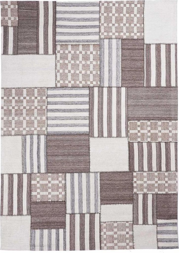 Handgefertigter Kelim-Teppich aus Wolle mit geometrischem Muster