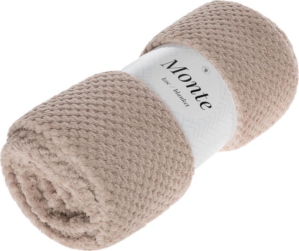 Koc MONTE 75x150 cm Taupe mikrofibra 260 g/m² – miękki, Zdjęcie produktu 