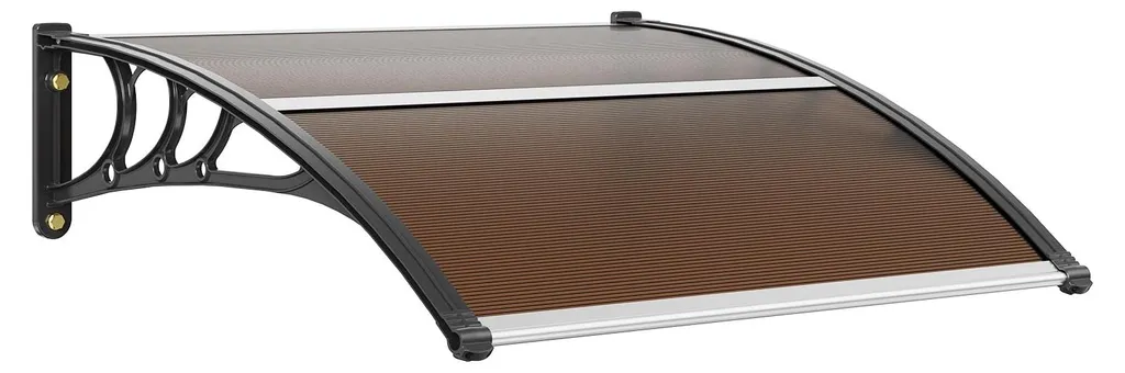 Marquise de Porte en Arc 1017mm avec Panneau Solaire PC et Support ABS