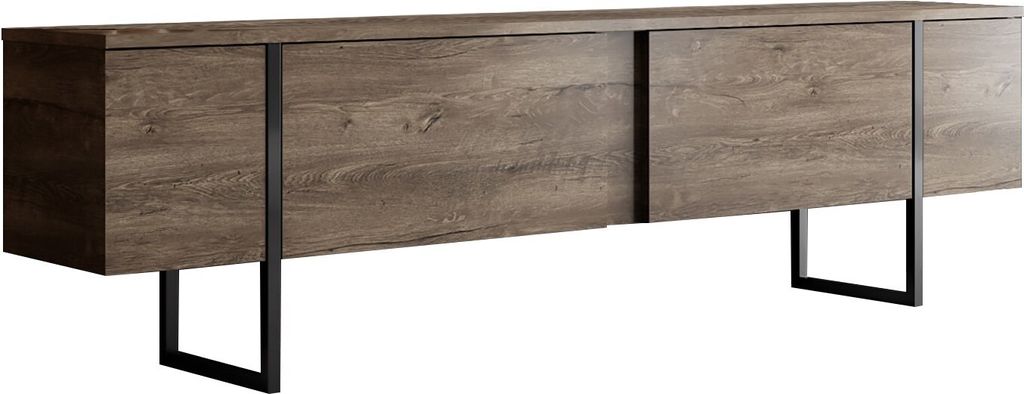 Skye Decor, Luxe - Walnut, Black, Fernsehtisch, Nussbaum, Produktbild 5