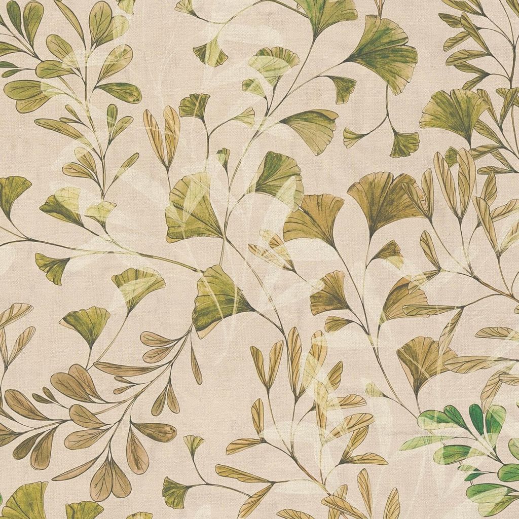 Profhome 782233-GU Natur Tapete Floral matt creme grün-beige weiß braun 5,33 m2