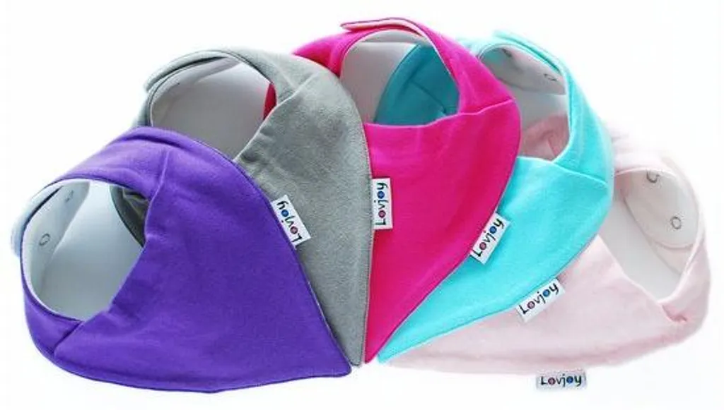 Bavoirs Anti-Irritations pour Bébé, Lot de 5 Triangles à Motif Floral
