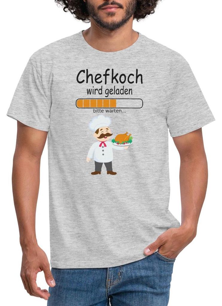 Spreadshirt Chefkoch Wird Geladen Männer T-Shirt, M, Grau meliert