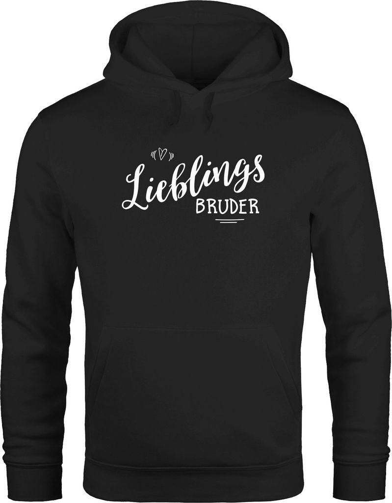 Hoodie Herren Lieblingsbruder Geschenk Bruder Familie Geschwister Lieblingsmensch Kapuzen-Pullover Moonworks schwarz L