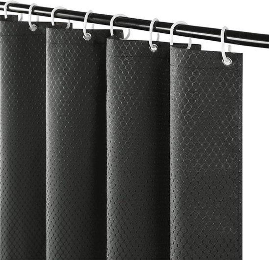 Wasserdichtes Duschvorhang-Set, schimmelbeständig, dunkelgrau, 90x180cm