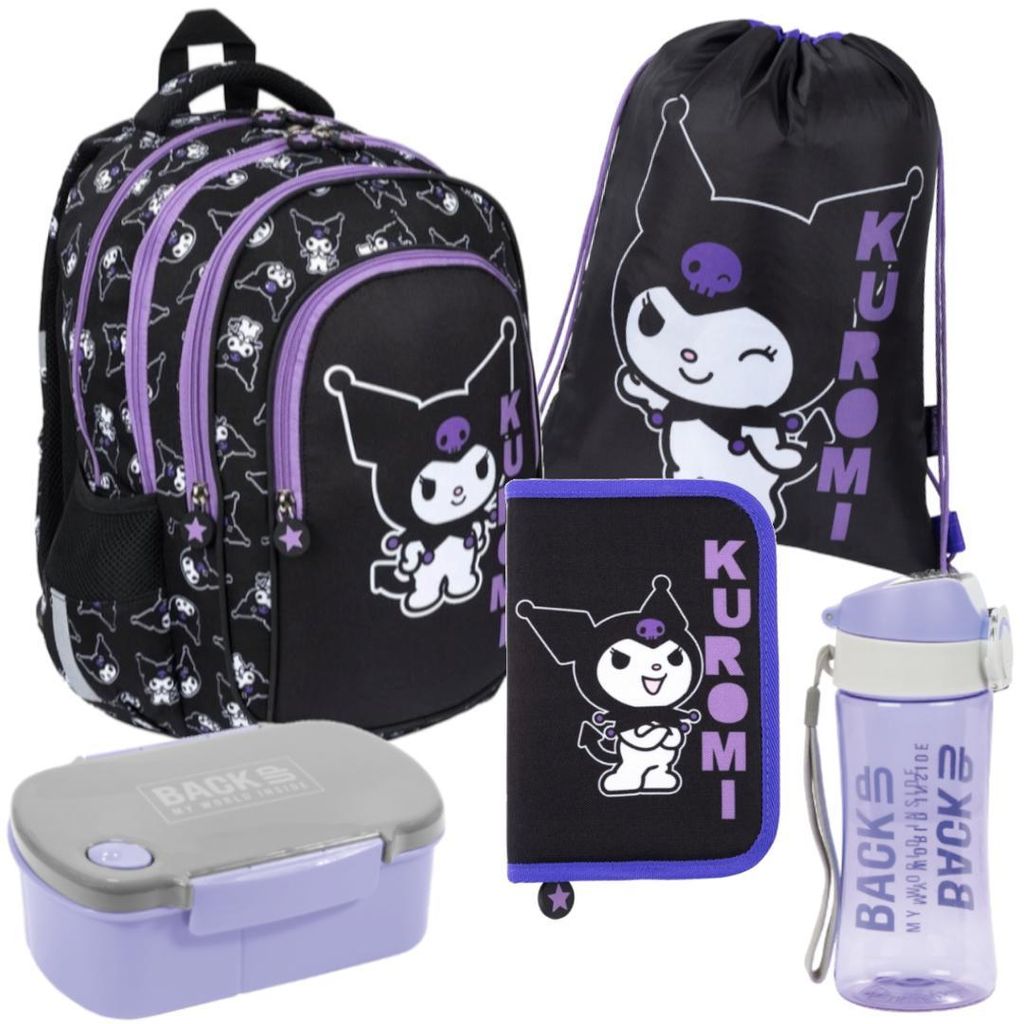 Kuromi Schwarzes St. Majewski 5-teiliges Schulset für Produktbild 