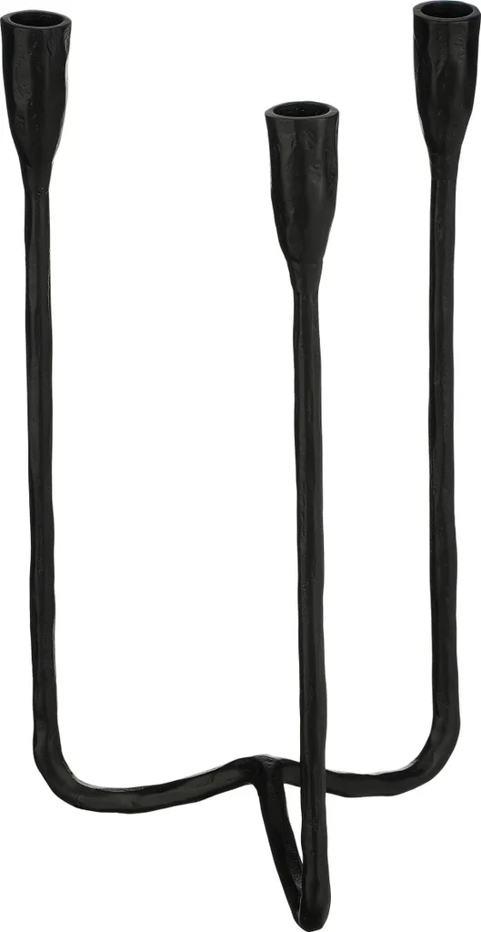 Bougeoir Design en Aluminium Noir Christy - 34 cm de Haut - Mica