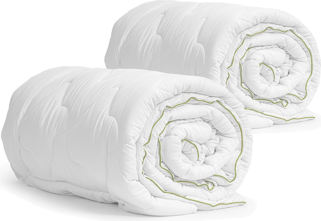 NYVI Bettdecke DreamScience Bamboo 240x200 cm 2er Set - Steppdecke mit Bambusfasern - Hautsympathisch, Atmungsaktiv, Kühlend - Bambus Decke ideal ...