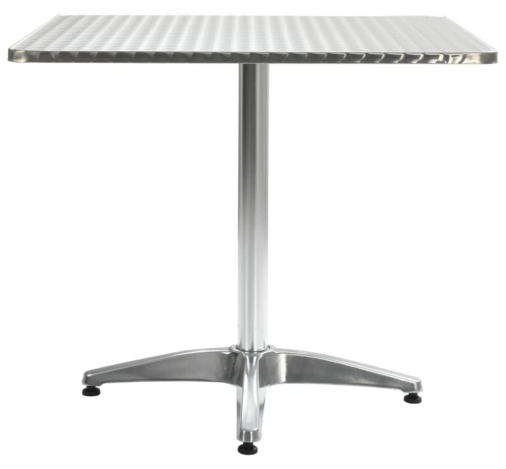 vidaXL Gartentisch Silbern 80x80x70 cm Aluminium