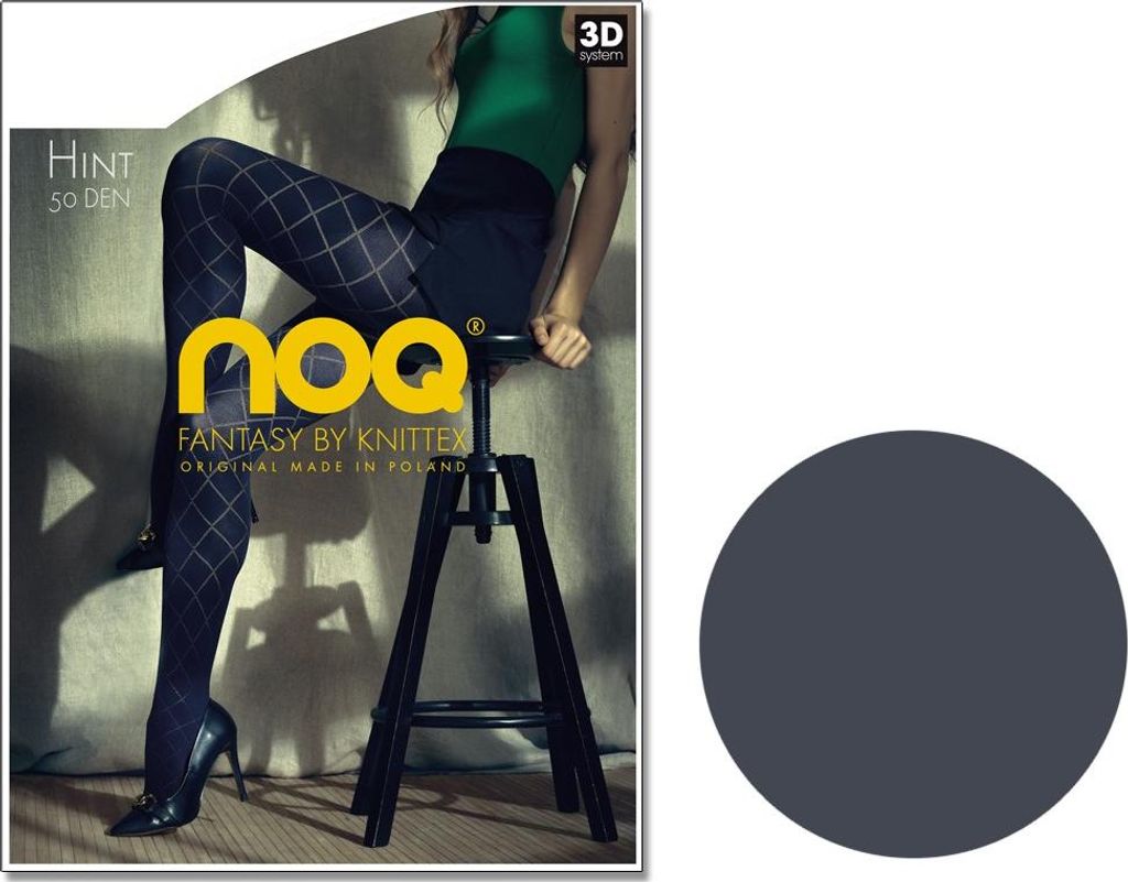 Karierte Damenstrumpfhose 50 den 3 Graphite