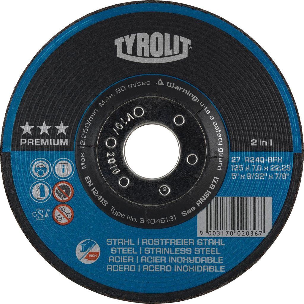 TYROLIT Schruppscheibe Premium***gekröpfte Form 178 x 7 mm 2in1