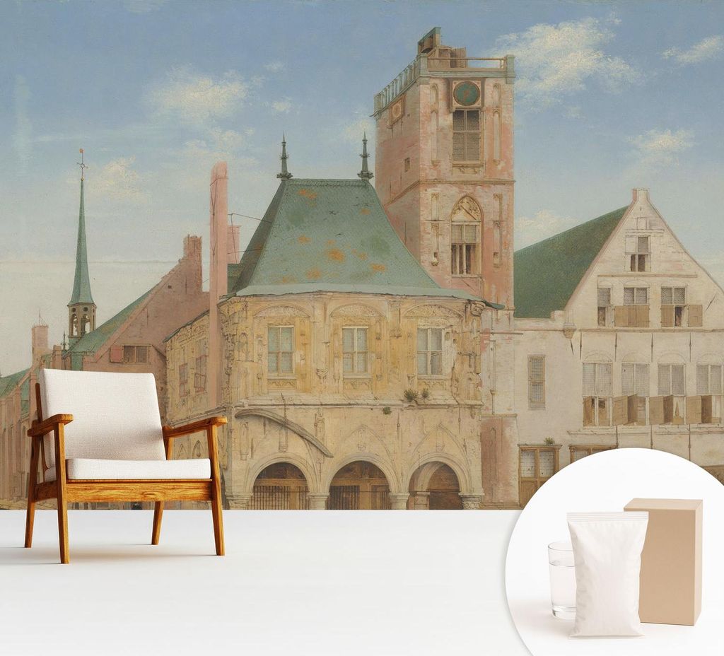 Fototapete - 312x219 cm - Tapete - Wandtapete - Wandbilder - Dekofolie - Tapete Folie - Wand - Dekoration - Wohnzimmer - Historisches Rathaus