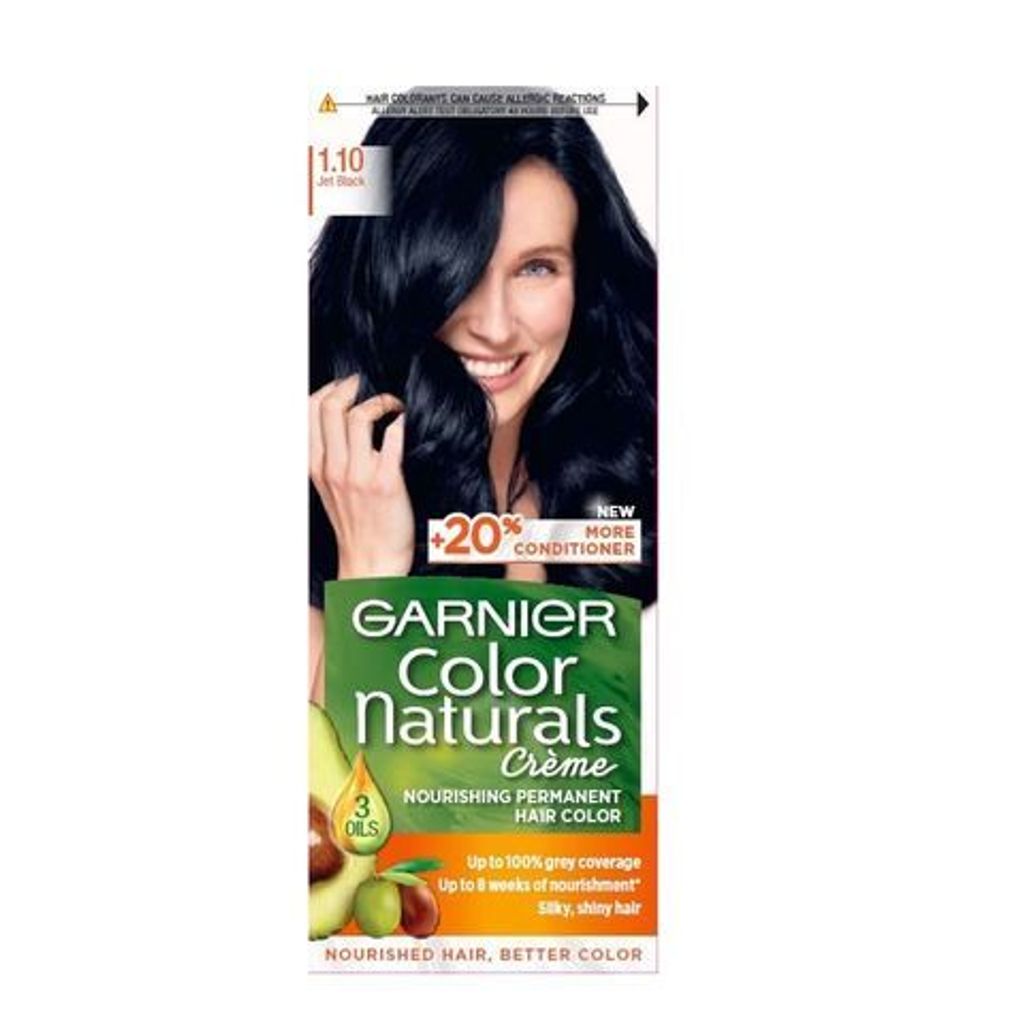 Garnier Color Nat 1.10 Haarfarbe Jet Black mit langanhaltendem Glanz