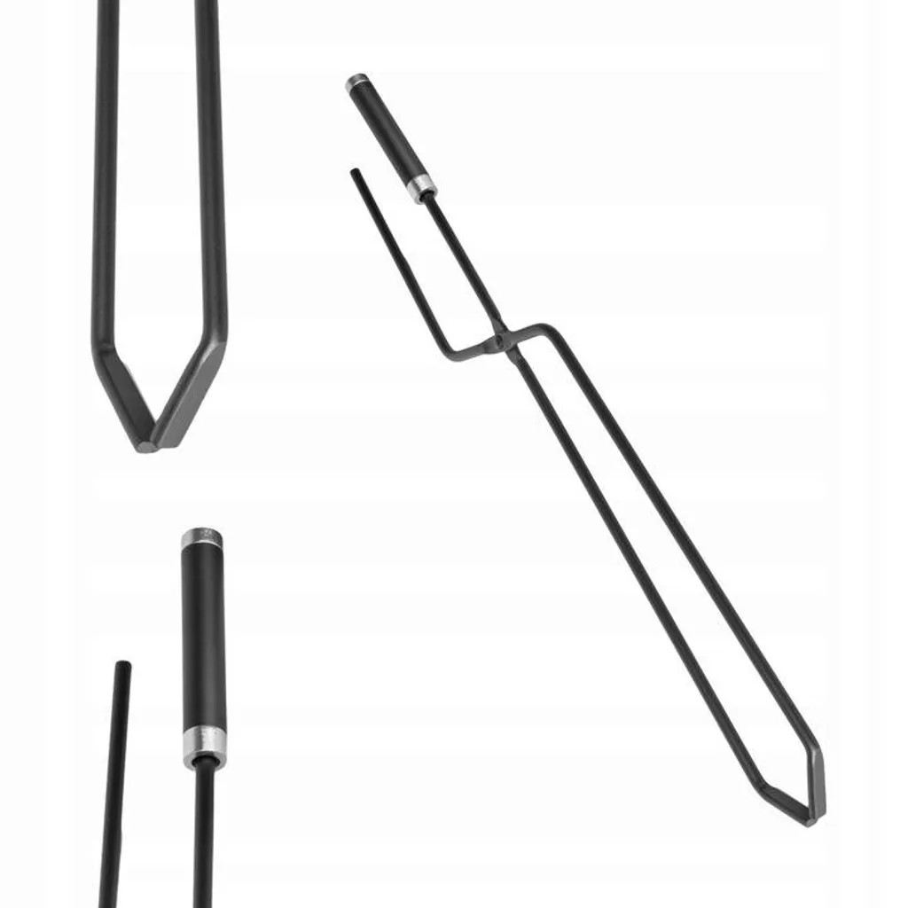 Accessoires pour cheminée en fer forgé avec support stable 5 pcs - 3